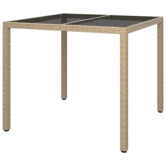 Bexter Square Garden Dining Table - Beige, Glass
