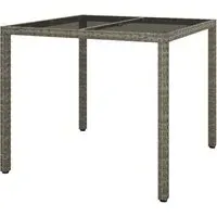 Bexter Square Garden Dining Table - Grey, Glass
