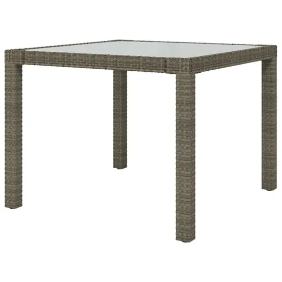 Bexter Square Garden Dining Table - Grey White, Glass