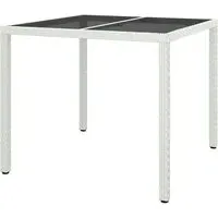 Bexter Square Garden Dining Table - White, Glass