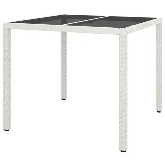Bexter Square Garden Dining Table - White, Glass