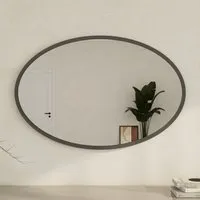Beyo Oval Wall Mirror - Anthracite, MDF alternate view