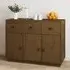 Beyza Pinewood Sideboard with 3 Doors 3 Drawers - Honey Brown