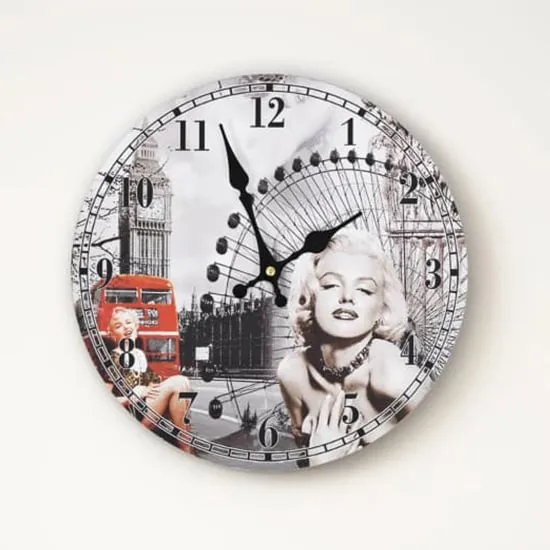 Biagio Marilyn Monroe Wall Clock - Multicolour, MDF