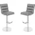 Bianca Bar Stool with Gas Lift - Grey, Leather