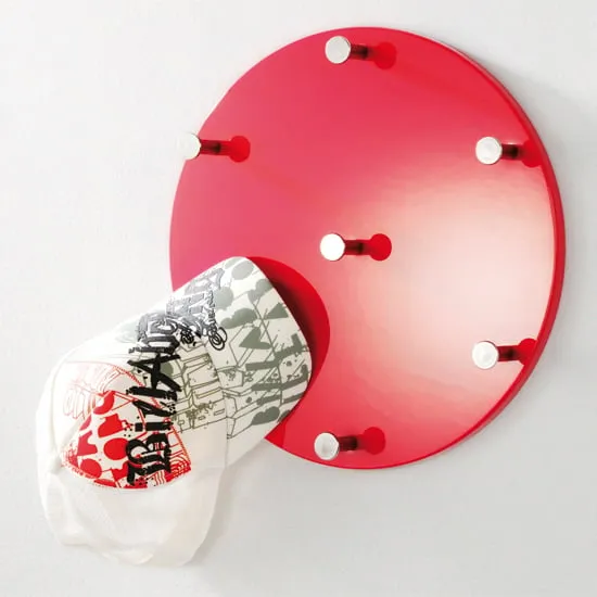 Big Mary Round Coat Hat Rack - Red, High Gloss MDF product