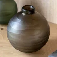 Bigfork Large Round Globe Vase - Smoke, Glass