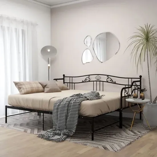 Bijan Pull-Out Single Sofa Bed - Black, Metal