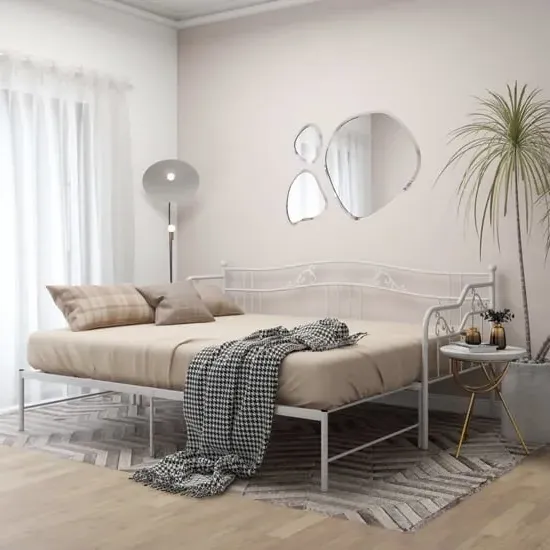 Bijan Pull-Out Single Sofa Bed - White, Metal