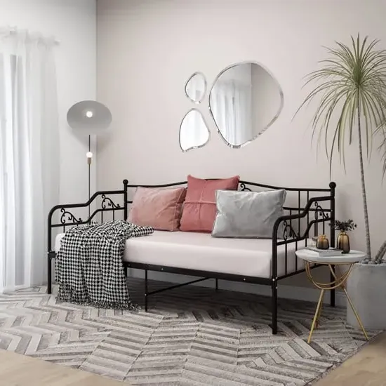 Bijan Single Sofa Bed - Black, Metal