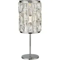 Bijou 1 Bulb Table Lamp - Chrome, Crystal Glass