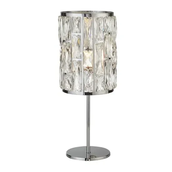 Bijou 1 Bulb Table Lamp - Chrome, Crystal Glass