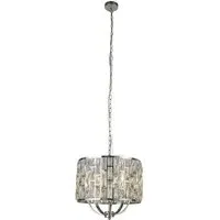 Bijou 5-Light Pendant Light - Chrome, Crystal Glass