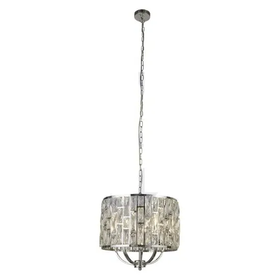 Bijou 5-Light Pendant Light - Chrome, Crystal Glass