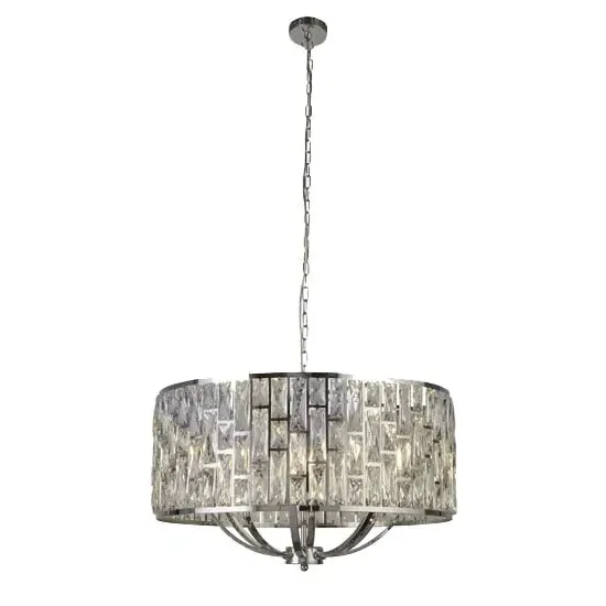 Bijou 8-Light Pendant Light - Chrome, Crystal Glass