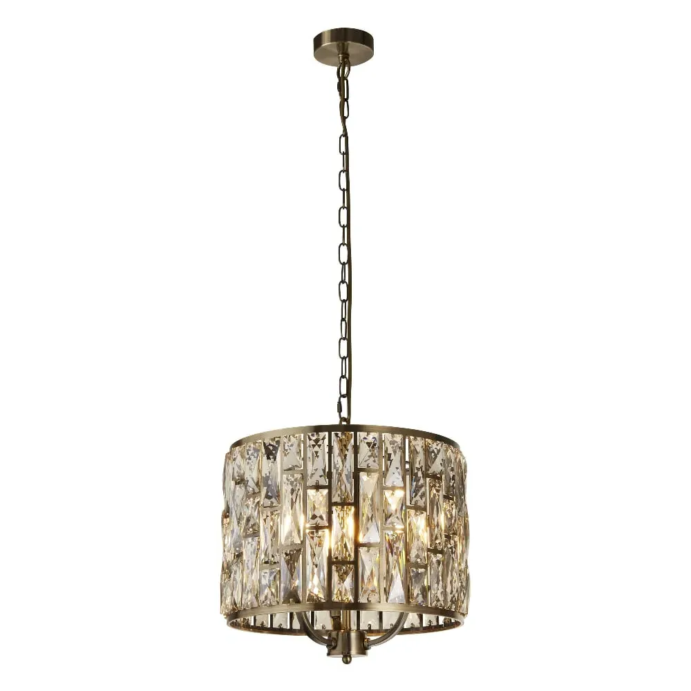Bijou Champagne Glass Ceiling Pendant Light - Antique Brass