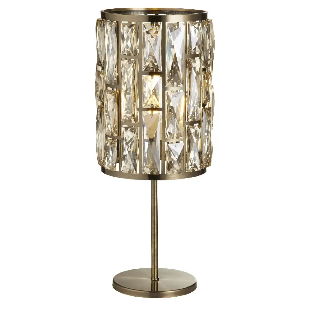 Bijou Champagne Glass Table Lamp - Antique Brass