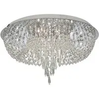 Bijoux 10 Lamp Chrome Ceiling Light with Crystal Trimmings