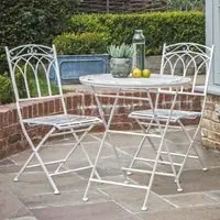 Bilbao 2-Seater Bistro Set - Distressed White, Metal