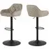 Bilbao Bar Stools with Gas Lift - Beige, Velvet