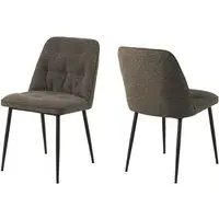 Bilbao Dining Chairs with Black Legs - Taupe, Fabric