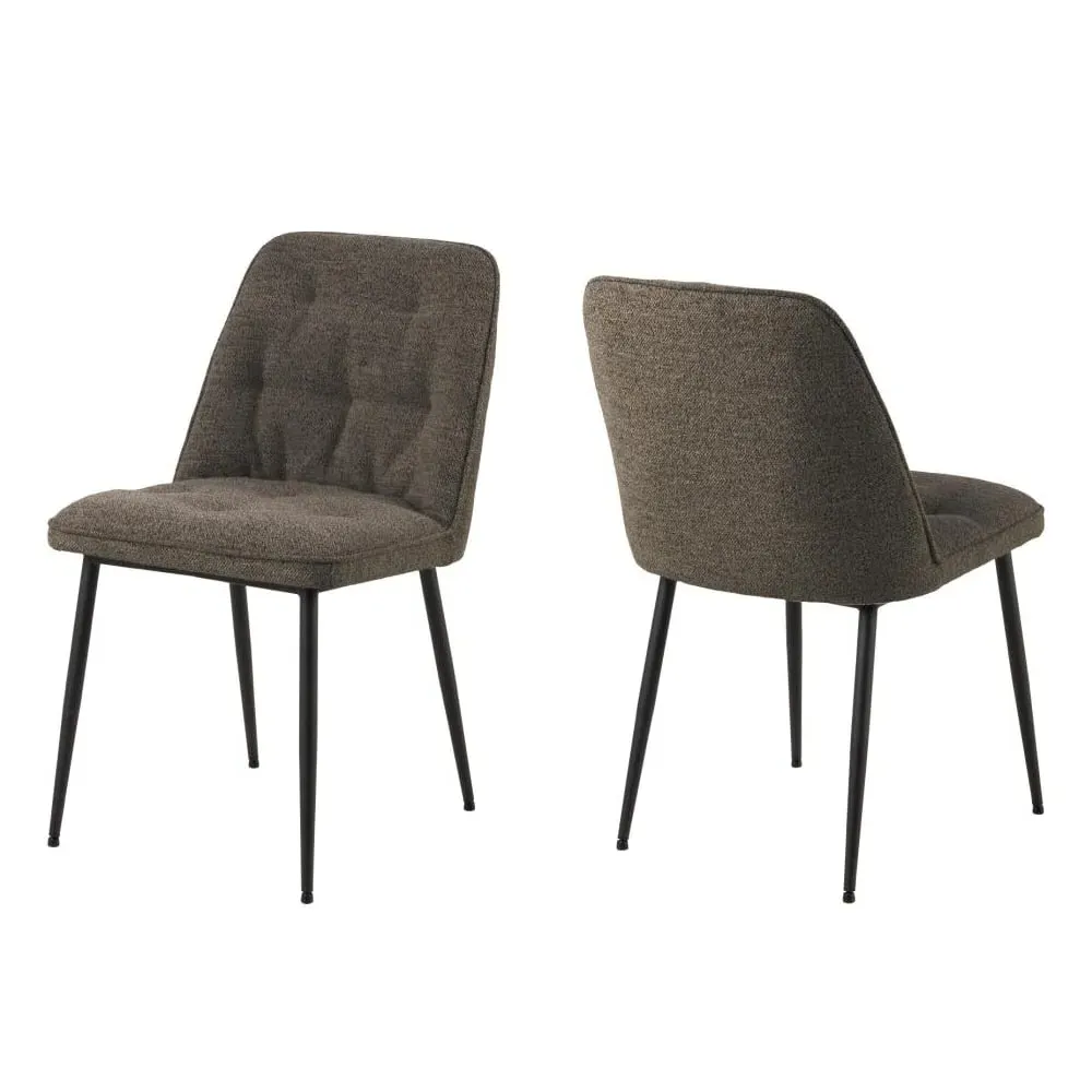 Bilbao Dining Chairs with Black Legs - Taupe, Fabric image