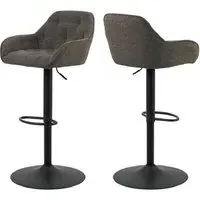 Bilbao Fabric Bar Stools with Black Base - Taupe