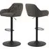 Bilbao Fabric Bar Stools with Black Base - Taupe