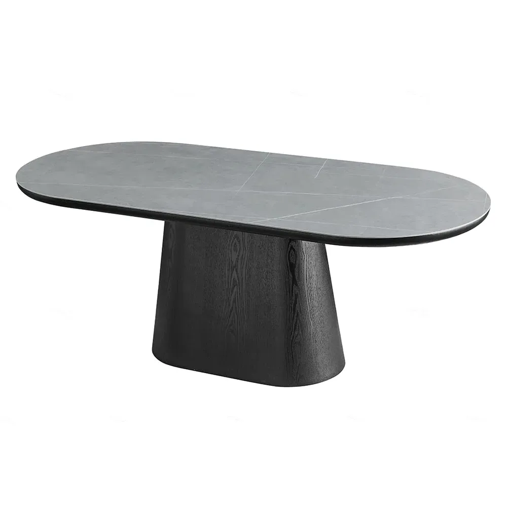 Bilbao Oval Dining Table - Grey, Sintered Stone image