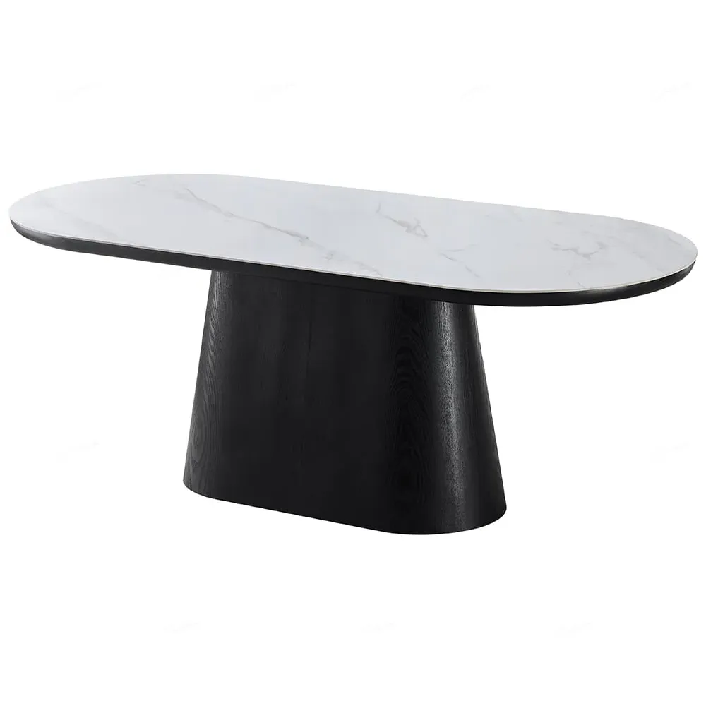 Bilbao Oval Dining Table - White, Sintered Stone
