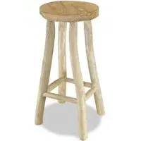 Billie Round Bar Stool - Brown, Teak