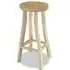 Billie Round Bar Stool - Brown, Teak