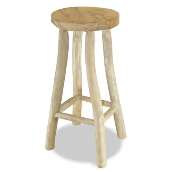 Billie Round Bar Stool - Brown, Teak