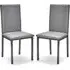 Billings Dining Chairs Pair - Grey, Faux Leather