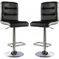 Billings Height Adjustable Bar Chairs - Black, PU Leather