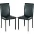 Billings High-Back Dining Chairs Pair - Black, Faux Leather