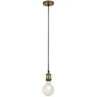 Biloxi 1 Light Cable Suspension Pendant Light - Antique Brass