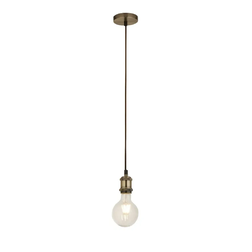 Biloxi 1 Light Cable Suspension Pendant Light - Antique Brass image