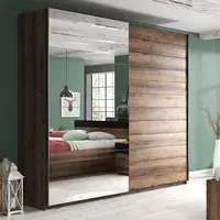 Biloxi 2-Door Mirrored Wardrobe - Monastery Oak
