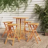 Biloxi 5 Piece Folding Bar Set - Natural, Teak
