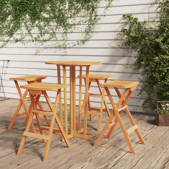 Biloxi 5 Piece Folding Bar Set - Natural, Teak image