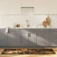 Biloxi Anti-Slip Kitchen Rug - Brown, Polyester