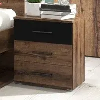 Biloxi Bedside Cabinet with 3 Drawers - Monastery Oak