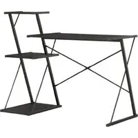 Biloxi Laptop Desk with 3 Shelves - Black, Wood