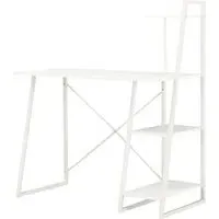 Biloxi Laptop Desk with Shelving Unit - White, Wood