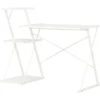Biloxi Laptop Desk with Shelving Unit - White, Wood