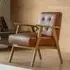 Biloxi Leather Armchair with Wooden Frame - Brown