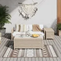 Biloxi Outdoor Rug with Reversible Design - Brown, Polypropylene