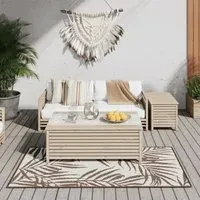 Biloxi Outdoor Rug with Reversible Design - Brown, Polypropylene