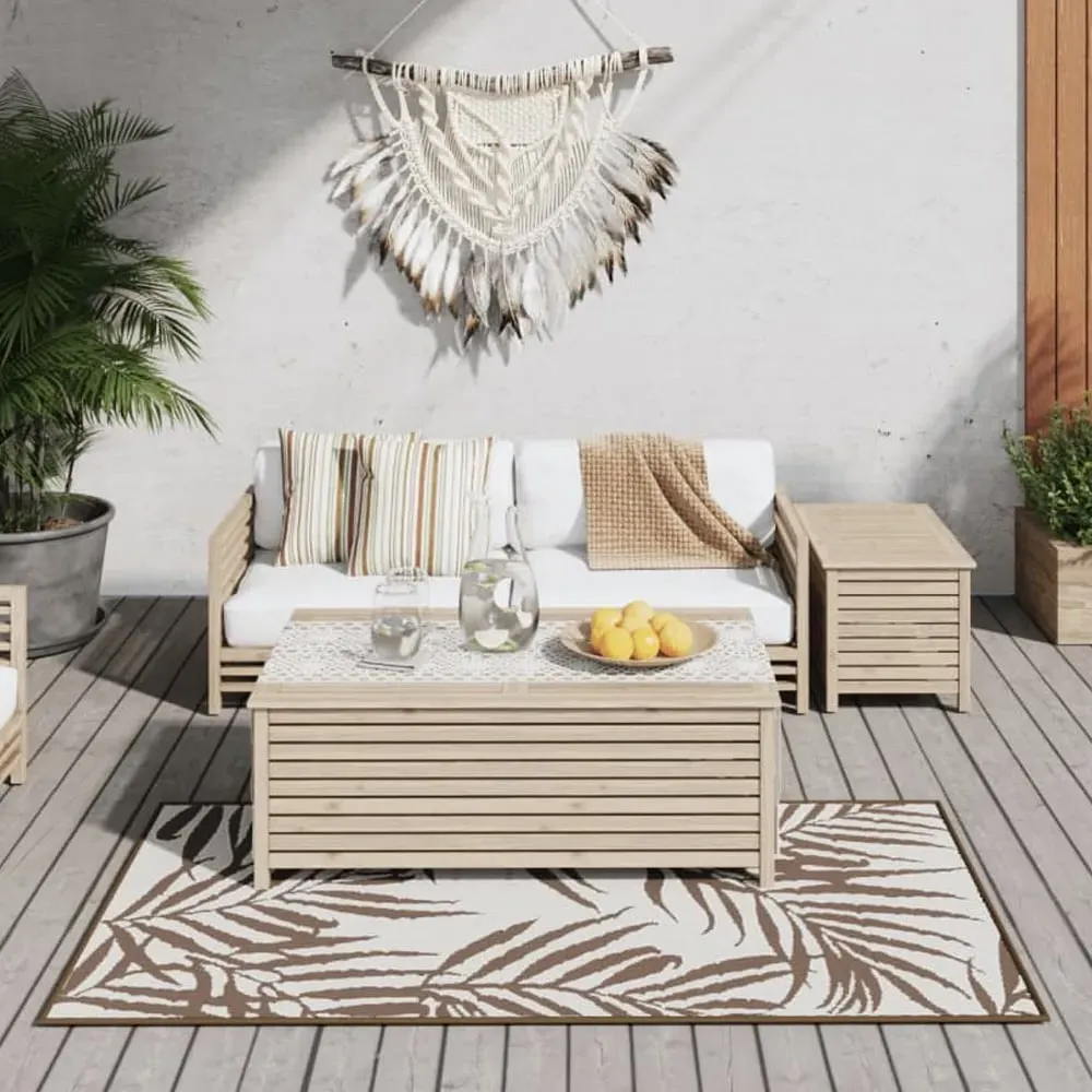 Biloxi Outdoor Rug with Reversible Design - Brown, Polypropylene